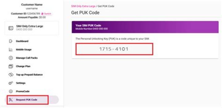 Can I get my PUK number online?
