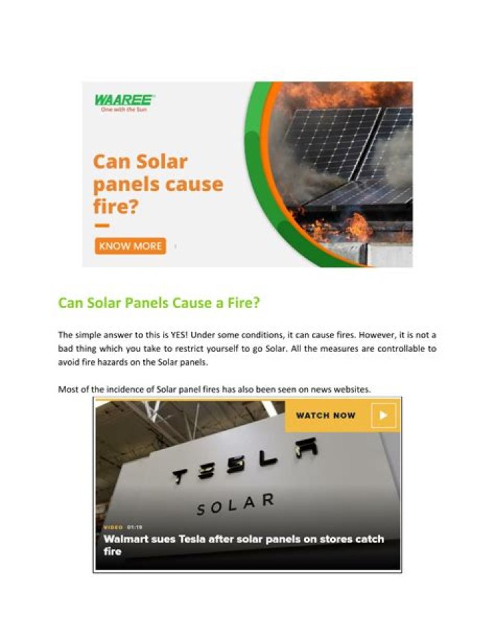 Can solar panels cause a fire?
