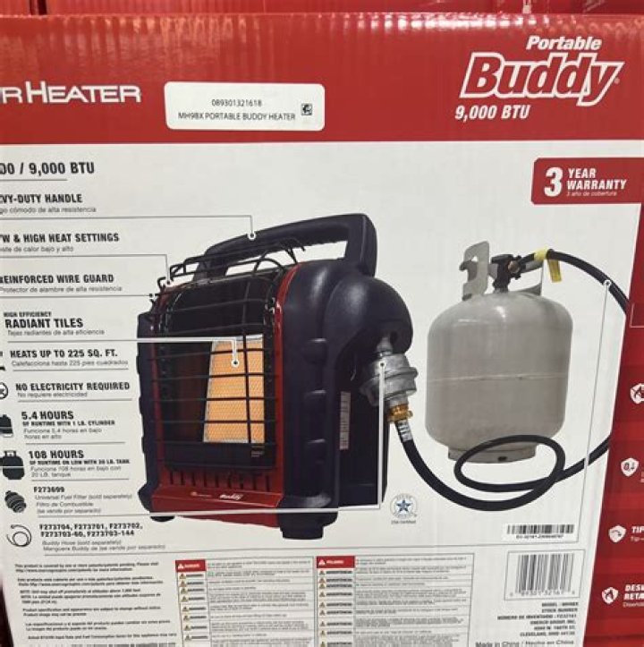 How hot does a buddy heater get?