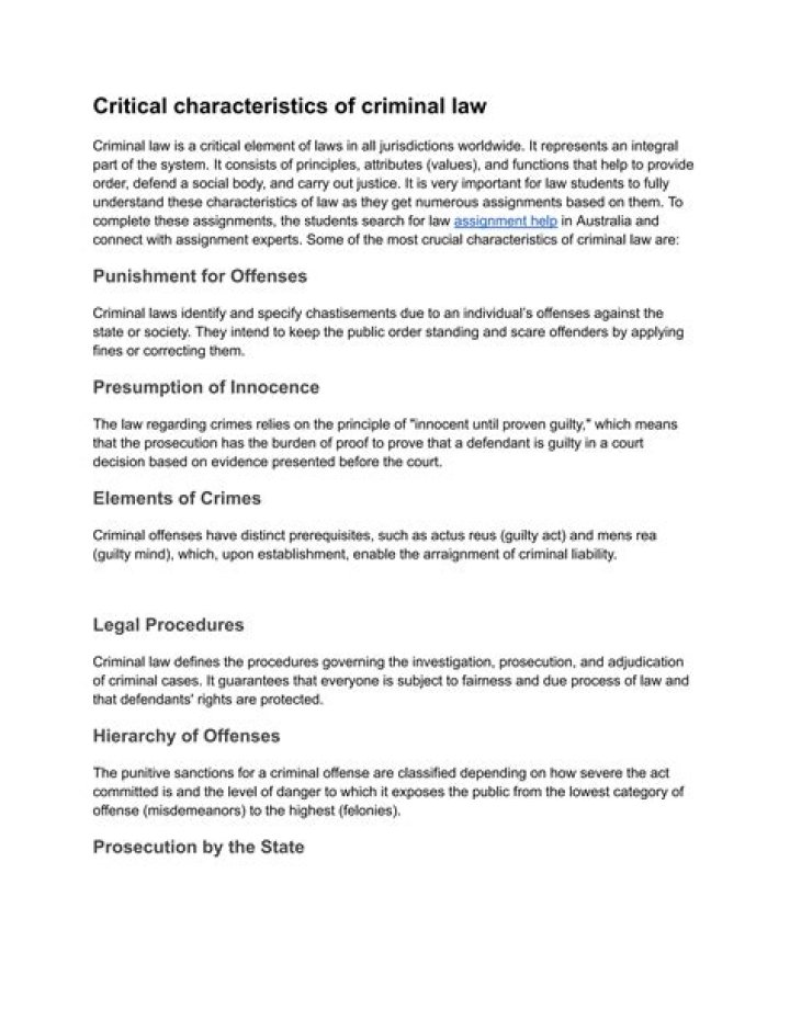 What are the 3 characteristics of criminal law?