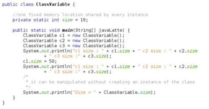 What is a class variable in Java?